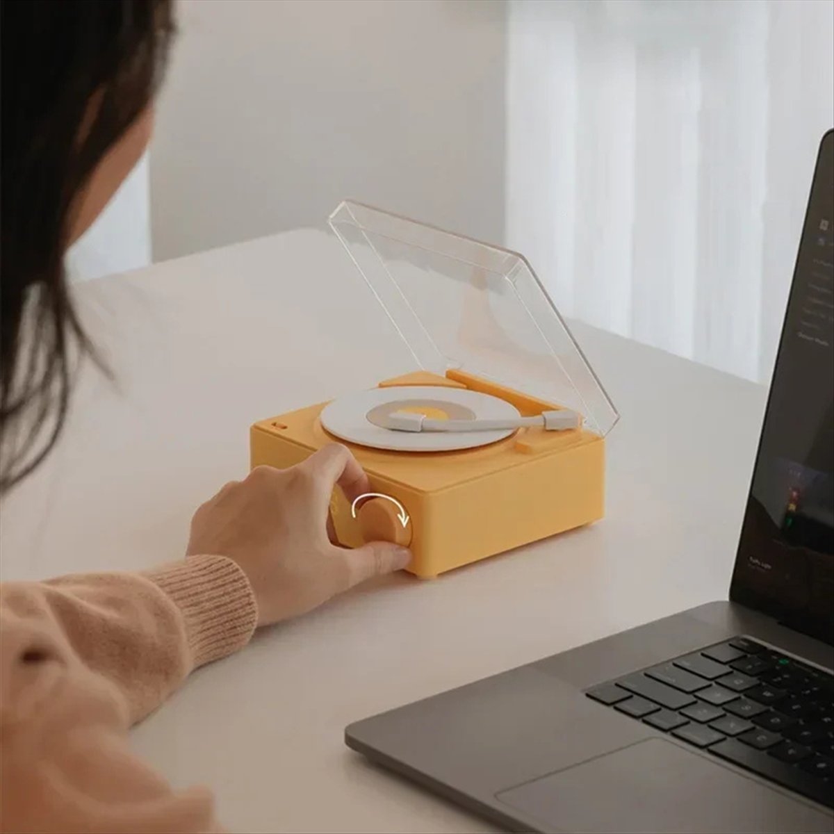 T171C-Retro Vinyl Wireless Blu - Smart Home Yellow ulasan dan harga
